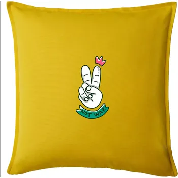 Polštář Victory ruka - not war - Polštář 50x50 - 50x50 - Pouze potah ( Žlutá )