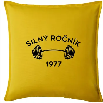 Polštář Silný ročník - Letopočet 1977 - Polštář 50x50 - 50x50 - Pouze potah ( Žlutá )