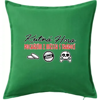 Polštář Kutná Hora město s tradicí - Polštář 50x50 - 50x50 - Pouze potah ( Středně zelená )