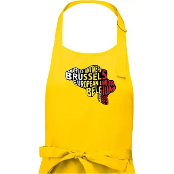 Kuchyňská zástěra Mapy - názvy měst - Belgie - Dámská zástěra na vaření - Univerzální velikost ( Žlutá )
