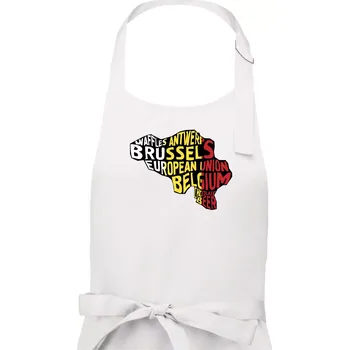 Kuchyňská zástěra Mapy - názvy měst - Belgie - Dámská zástěra na vaření - Univerzální velikost ( Bílá )