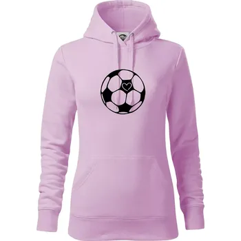 Dámská mikina I love fotbal míč - Mikina dámská Cape s kapucí - S ( Orchid )