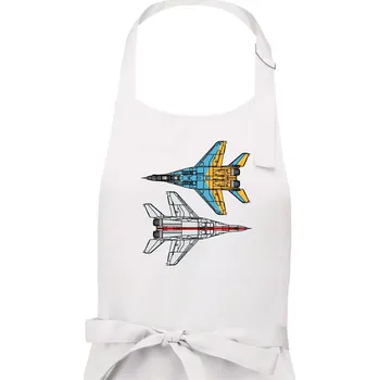 Kuchyňská zástěra Mig 29 Fulcrum ze spoda a ze zhora - Dámská zástěra na vaření - Univerzální velikost ( Bílá )