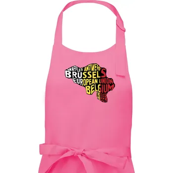 Kuchyňská zástěra Mapy - názvy měst - Belgie - Dámská zástěra na vaření - Univerzální velikost ( Růžová )