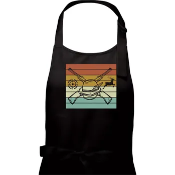 Kuchyňská zástěra Vintage myslivec - Dámská zástěra na vaření - Univerzální velikost ( Černá )