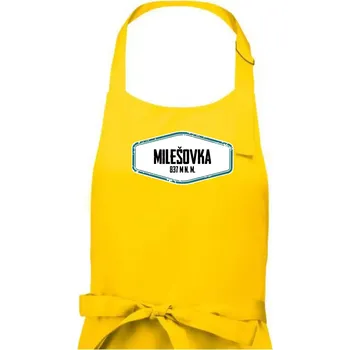Kuchyňská zástěra Hora Milešovka - Dámská zástěra na vaření - Univerzální velikost ( Žlutá )