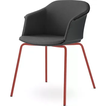 Jednací židle Konferenční křeslo Wave 032-N14 (4-nohá ocelová kostra signální červená RAL 3001, plastový korpus s