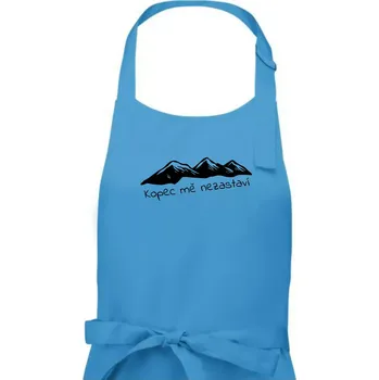 Kuchyňská zástěra Kopec mě nezastaví - hory - Pánská zástěra na vaření - Univerzální velikost ( Světlý tyrkys )