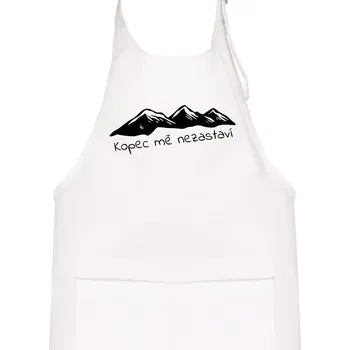 Kuchyňská zástěra Kopec mě nezastaví - hory - Dětská zástěra na vaření - Univerzální velikost ( Bílá )