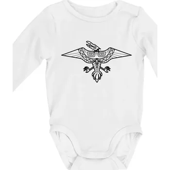 Kojenecký body Mayové - zvířata orel - Body kojenecké s dlouhým rukávem - Dlouhý r. do 3 měs ( Bílá )