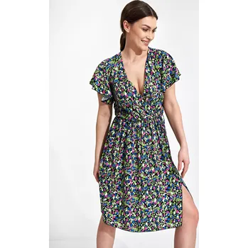 Dámské šaty Barevné šaty se vzorem puntíků M873 Pattern 137 Velikost: L/XL