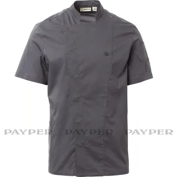 Gastro oděv Payperwear Rondon pro kuchaře se stojáčkem STARLIGHT MESH RIPSTOP, krátký rukáv, železná šedá Velikost: M