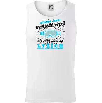 Lyže - možná jsem starší muž - Tílko pánské Core - 2XL ( Bílá )