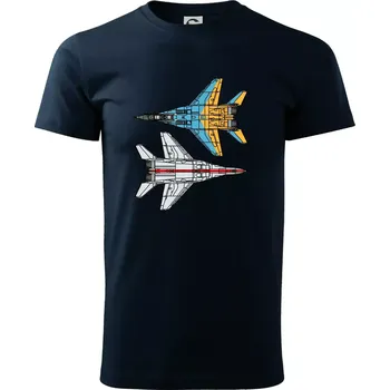 Mig 29 Fulcrum ze spoda a ze zhora - Triko extra velké (5-8XL) - 8XL ( Námořní modrá (velmi tmavá - téměř černá) )