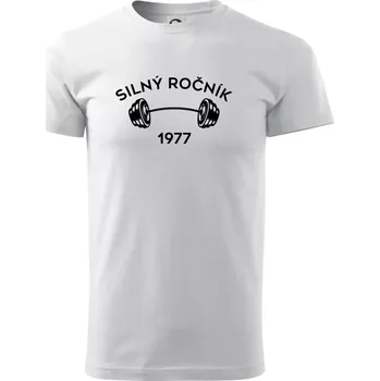 Pánské tričko Silný ročník - Letopočet 1977 - Triko extra velké (5-8XL) - 6XL ( Bílá )