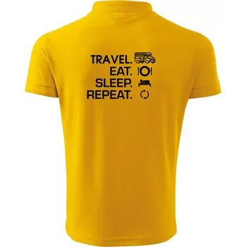 Pánská košile Eat sleep travel - alkovna - Polokošile pánská Pique Polo 203 - L ( Žlutá )