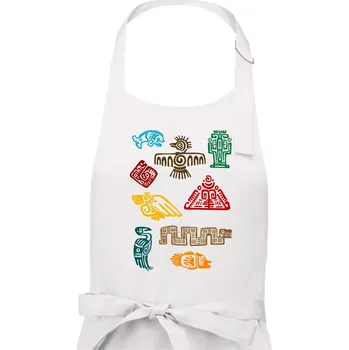 Kuchyňská zástěra Mayové - ikony příšery - Dámská zástěra na vaření - Univerzální velikost ( Bílá )