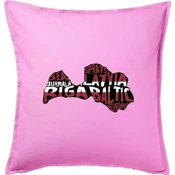 Polštář Mapy - názvy měst - Moldávie - Polštář 50x50 - 50x50 - Pouze potah ( Růžová )