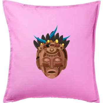 Polštář Mayové maska hnědá - Polštář 50x50 - 50x50 - Pouze potah ( Růžová )