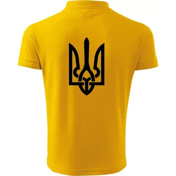 Pánská košile Ukrajina trojzubec velký - Polokošile pánská Pique Polo 203 - 5XL ( Žlutá )