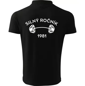 Pánská košile Silný ročník - Letopočet 1981 - Polokošile pánská Pique Polo 203 - S ( Černá )