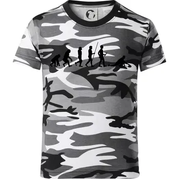 Chlapecké tričko Evoluce curling - Dětské maskáčové triko - 104-110cm / 3-4 roky ( Šedý maskáč )