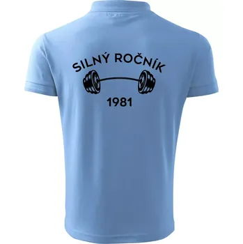 Pánská košile Silný ročník - Letopočet 1981 - Polokošile pánská Pique Polo 203 - XL ( Pyžamově světlá modrá )
