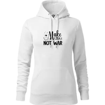Dámská mikina Make tea not war - Mikina dámská Cape s kapucí - XS ( Bílá )