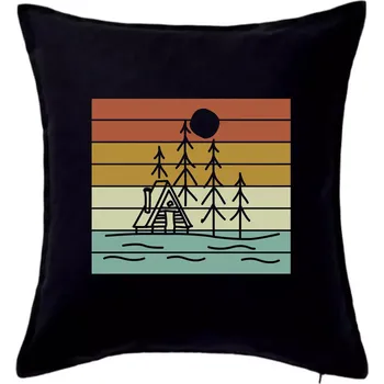 Polštář Vintage chalupa - Polštář 50x50 - 50x50 - Pouze potah ( Černá )