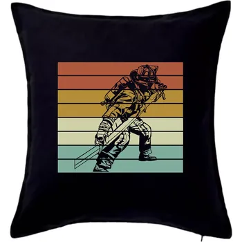 Polštář Vintage hasič - Polštář 50x50 - 50x50 - Pouze potah ( Černá )