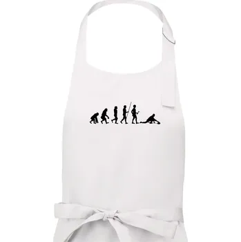 Kuchyňská zástěra Evoluce curling - Dámská zástěra na vaření - Univerzální velikost ( Bílá )