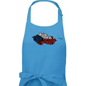 Kuchyňská zástěra Mapy - názvy měst - Česko - Dámská zástěra na vaření - Univerzální velikost ( Světlý tyrkys )