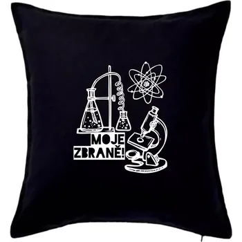 Polštář Moje zbraně - chemie - Polštář 50x50 - 50x50 - Pouze potah ( Černá )