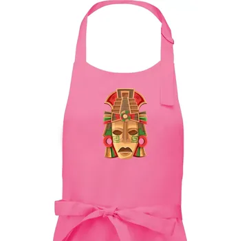 Kuchyňská zástěra Mayové maska červené uši - Dámská zástěra na vaření - Univerzální velikost ( Růžová )