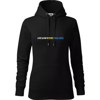 Dámská mikina #StandWithUkraine - Mikina dámská Cape s kapucí - 2XL ( Černá )