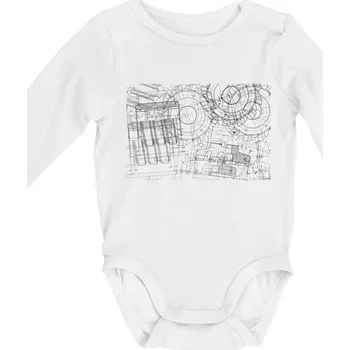 Technické výkresy - frézky - Body kojenecké s dlouhým rukávem - Dlouhý r. 3-6 měs ( Bílá )