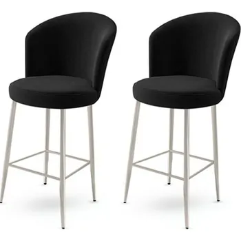 Barová židle Sada barových židlí Fora Black and Chrome, 2 ks, černá