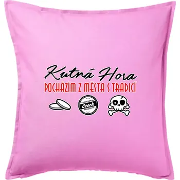 Polštář Kutná Hora město s tradicí - Polštář 50x50 - 50x50 - Pouze potah ( Růžová )