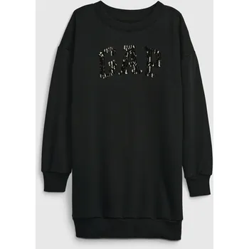 Dětská móda GAP Dívčí Dětské mikinové šaty s logem Gap Černá 104/110 (2450300)