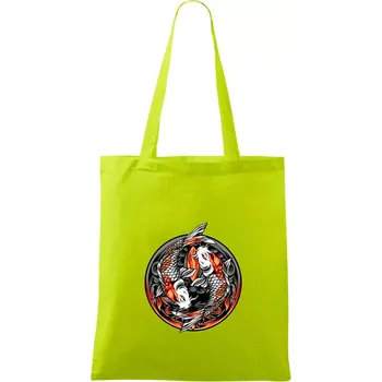 Yin & Yang Koi kapr - oranžový - Taška bavlněná - 42 x 38 cm ( Limetková )