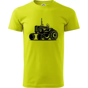 Traktor Ukrajinské armády - Klasické pánské triko vyšší gramáže - L ( Limetková )
