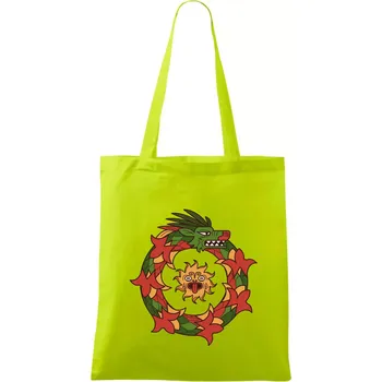 Mayové - zvířata had v kruhu - Taška bavlněná - 42 x 38 cm ( Limetková )