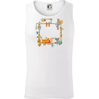 Steampunk barevná sestava - Tílko pánské Core - M ( Bílá )