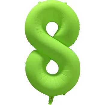 Balónek Amscan Fóliový balón narozeninové číslo 8 - Neon zelená 86 cm
