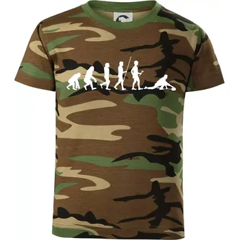 Chlapecké tričko Evoluce curling - Dětské maskáčové triko - 122 cm/6 let ( Hnědý maskáč )