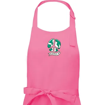 Kuchyňská zástěra Planeta - Peace symbol - Dámská zástěra na vaření - Univerzální velikost ( Růžová )