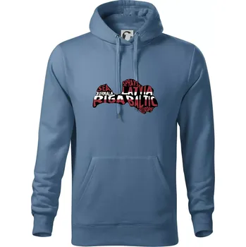 Pánská mikina Mapy - názvy měst - Moldávie - Mikina pánská Cape s kapucí - 2XL ( Denim )