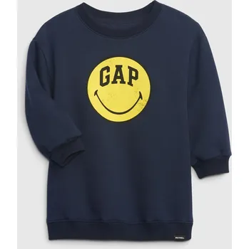 Dívčí šaty GAP Dívčí Baby mikinové šaty Gap × SmileyWorld® GAP Modrá 98 (2522403)