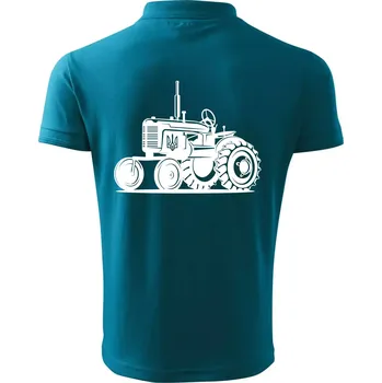 Pánská košile Traktor Ukrajinské armády - Polokošile pánská Pique Polo 203 - 5XL ( Tmavý tyrkys )