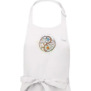 Kuchyňská zástěra Yin & Yang strom - zima, léto - Dámská zástěra na vaření - Univerzální velikost ( Bílá )